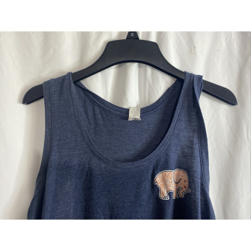 Ivory Ella Tank Top Womens Small Blue Good Paisley Elephant Lacrosse Racerback - Picture 7 of 10